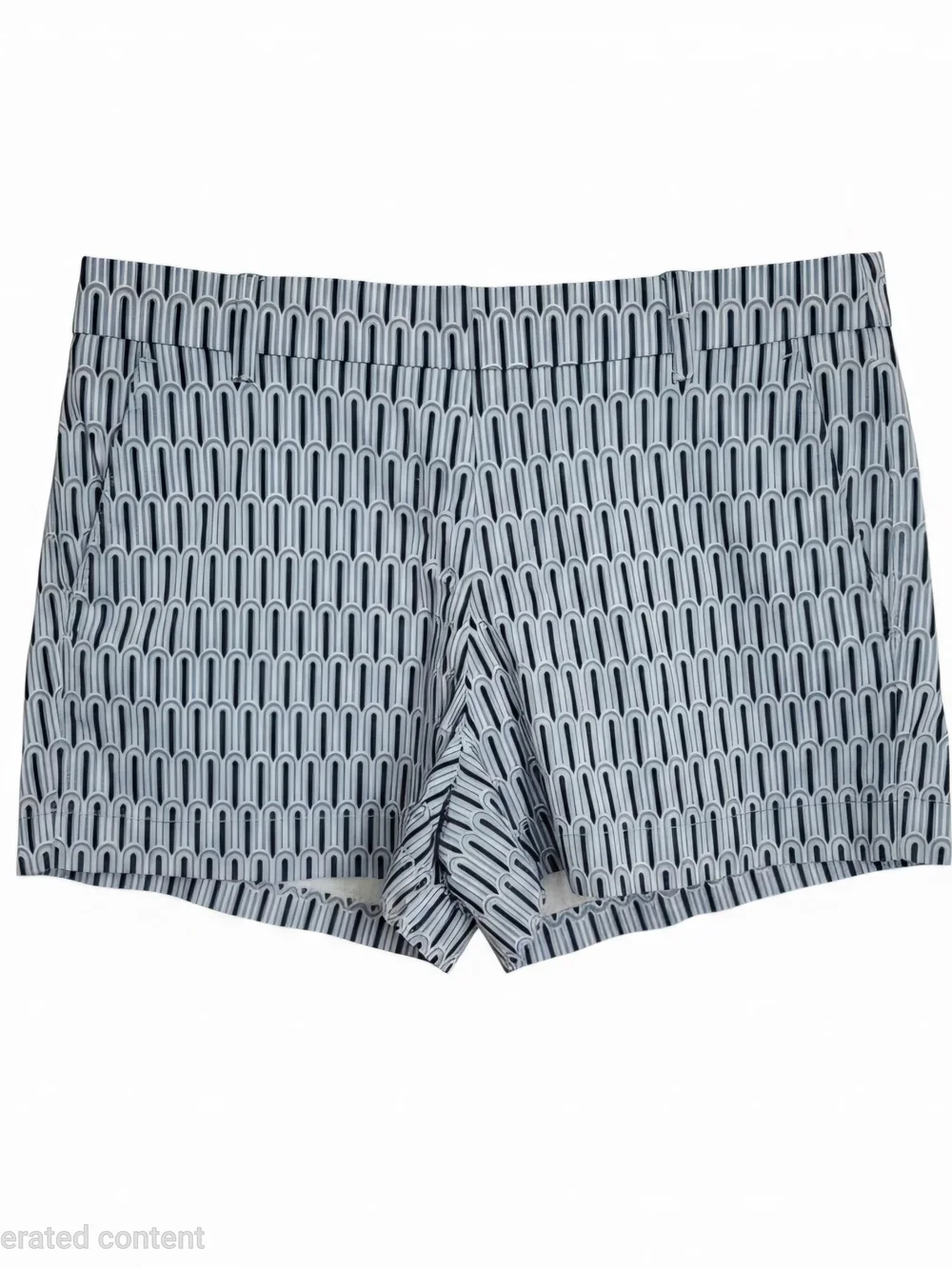 Nautica Navy & White Geometric Low Rise Waist Shorts